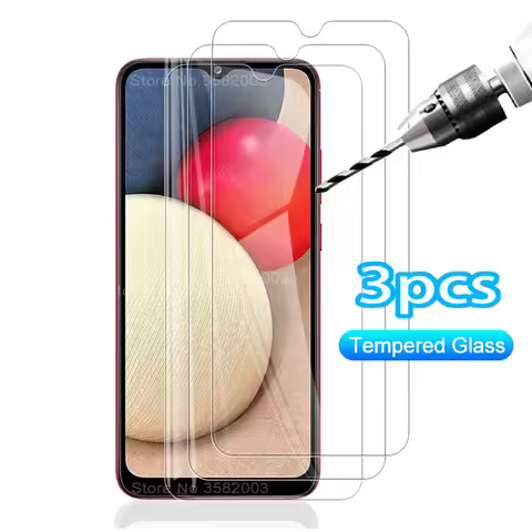 3Pcs Protective Glass For Samsung Galaxy A02S Screen Protector For Samsung A 02S Tempered glass For 
