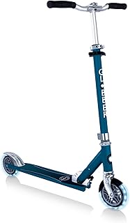 Globber Flow Element Lights Scooter Petrol Blue - 2-Wheels Foldable Kick Scooter For Kids & Teens