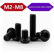 Black SUS304 Pan Head Hex Screws M2-M8 Corrosion Resistant for Industrial Use 【BY-XMB】