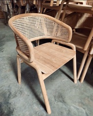 Free Delivery พร้อมส่ง Rattan Armchair เก้าอี้หวาย เก้าอี้ไม้สัก เก้าอี้ teak wood rattan dining rou
