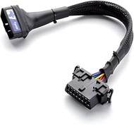OBD2 Extension Cable, bbfly-A15 Flat Ribbon Cable Full 16pin OBDII Female to Male Cable (1FT/30CM)