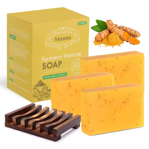 Lemon and Turmeric Kojic Acid Soap - Vitamin C, Retinol - Hyaluronic Acid, Vitamin E, Shea Butter, C