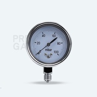 Mbar Gauge 50Mbar 60Mbar 100Mbar เครื่องวัดความดันก๊าซ Mbar เครื่องวัดแรงดันไฟฟ้า