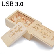 Photography Customer LOGO Wooden USB + Box USB 3.0 Flash drive 8GB 16GB 32GB
