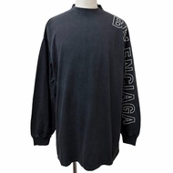 全新未使用 □ BALENCIAGA （巴黎世家）2023款 739027 復古做舊臂章刺繡長袖T卹 黑色 3碼 正品男款
