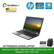 (Refurbished Notebook) HP ProBook 6550b Laptop / 15.6 inch LCD / Intel Core i5-450M / 4GB DDR3 Ram / 320GB HDD / WiFi / Windows 7 / Webcam