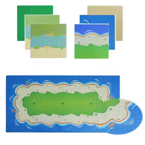 DIY City Spliced ​​base plate set colorful Building Blocks Compatible All Brands River Sandy Beach I