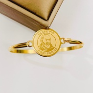 [BY]PADRE PIO Bangle Satainless Steel Gold Padre pio Bangle for women .