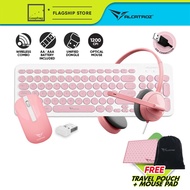 Alcatroz JellyBean A2000 Wireless Keyboard Mouse Combo | Bundle Wired Stereo Headphone | Free MouseM