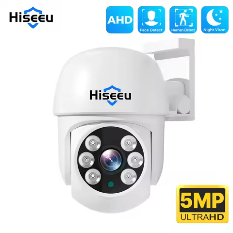 Hiseeu 5MP AHD Camera PTZ Dome Face Detection Waterproof Home Security Video Surveillance CCTV HD An