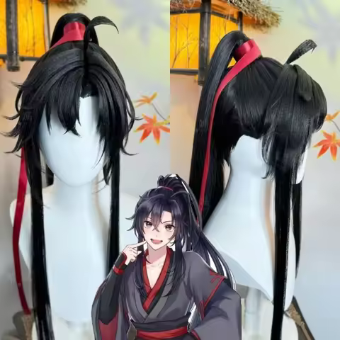 Beautiful Young Man Yiling Ancestor Wei Wuxian Synthetic Wigs Young Wei Wuxian Demon Road Ancient Co