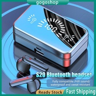 S20 TWS Bluetooth Earphone Wireless Earbud With Microphone For iPhone Mirror Digital Display Stereo 