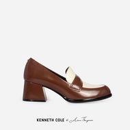 KENNETH COLE x ANNE THONGPRASOM รองเท้าส้นสูงผู้หญิงรุ่น ALINA LOAFER Two Tone-Milkchoc สีน้ำตาล ( H