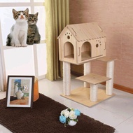 QM🉐Wooden Cat Climbing Frame Solid Wood Climbing Frame Cat Supplies Cat Scratching Board Cat Tree Cat Nest Wooden Rack C