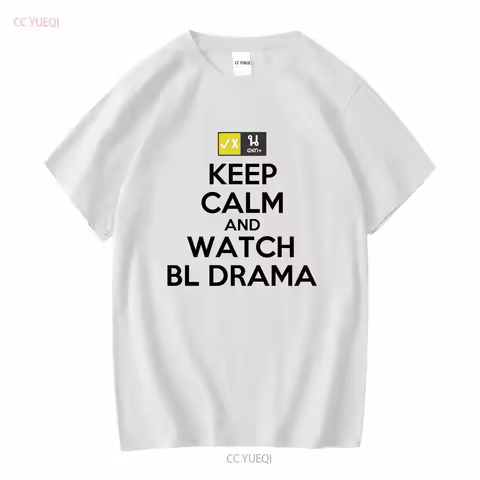 Keep Calm And Watch BL Drama Thailand Thai Movies Fan T Shirt vintage Washed fashion Top For Everyda