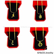 GF Jewelry Stainless Necklce Letters Gold for kids A to V SnakeChain 16inch/40cm NoBoxFree 2591n