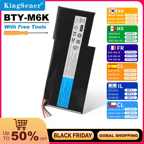KingSener BTY-M6K Laptop Battery for MSI MS-17B4 MS-16K3 GF63 Thin 8RD 8RC GF75 Thin 3RD 8RC 9SC GF6