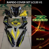 RAPIDO BODY COVER SET ASSEMBLY YAMAHA LC135 V1 MX KING 135 (99) BLACK (STICKER TANAM/AIRBRUSH) COVER
