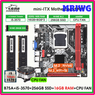 MRIWG B75 mini itx Motherboard lga 1155 kit i5 3570 processor 16GB DDR3 1600MHz PC Memory 256GB NVME