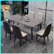 Dining Table Nordic Ailai Home Rock Plate Dining Table Modern And Simple Household Small Unit Restaurant Marble Chair Combination