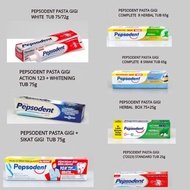 Pepsodent family toothpaste, 25 packs, 75/s, 65/s, 72g