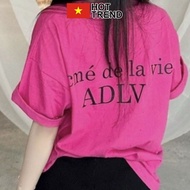 Adlv cotton round neck short sleeve t-shirt in 2 colors Pink-Be HOTTREND - freesize unisex t-shirt with 65kg wide form