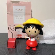 櫻桃小丸子木頭公仔擺設連座枱夾