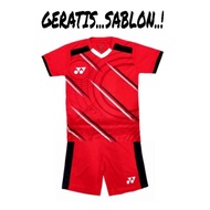 ( Free sablon nama ) Baju badminton anak,stelan Jersey bola futsal