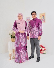 Sedondon Baju Kurung Batik Akasia (satin dubai, XS-5XL) Batik Malaysia