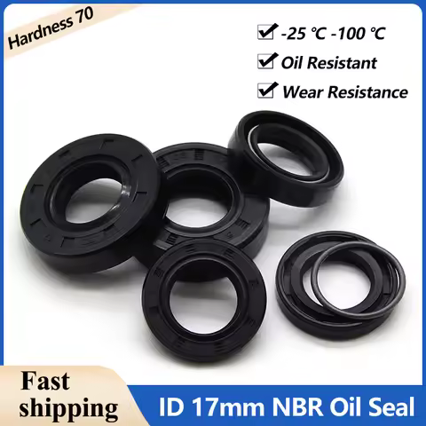 2/5pcs ID17mm NBR Oil Seals TC-17*24/26/27/28/30/32/35/40/45/47*4/5/6/7/8/10mm Nitrile Rubber Shaft 