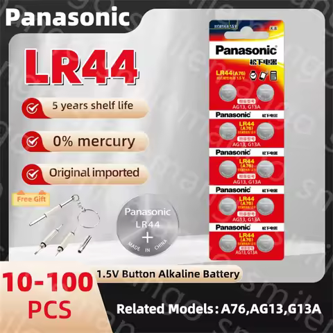 Original Panasonic AG13 LR44 A76 357 357A LR1154 SR1154 SR44 1.55V For Watch Calculator Car Key Remo