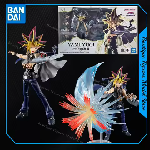 Bandai Original SHF SHFiguarts YAMI YUGI YU-GI-OH Anime Action Figures Assembly Model Collection Gif