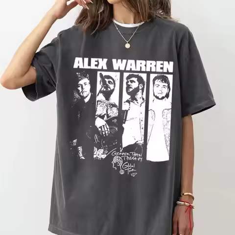 Vintage Alex Warren Tour T-Shirt Graphic Alex Warren Fan Gift Music Fan Oversized Y2k T-Shirt Comfor