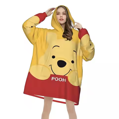 Oversized Winnie The Pooh Wearable Blanket Winter Gifts for Women Men Ultrasoft Plush Warm Sweatshir