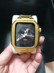 Apple watch 金色金屬錶殼  全鋼錶帶 45mm