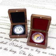kotak hadiah kotak hadiah besar 67 Small Commemorative Coin Badge Medal Solid Wood Gift Box Storage 