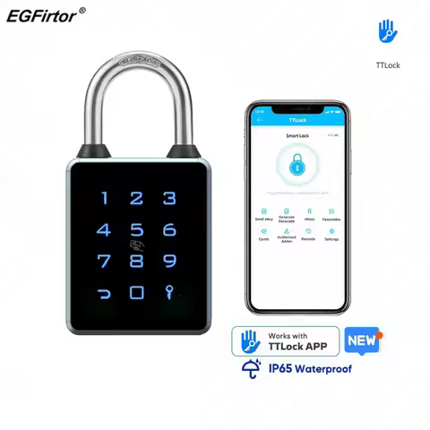 TTLock Password Bluetooth Padlock Touch Screen RFID IC Card Key Home Security Waterproof Cabinet Ele