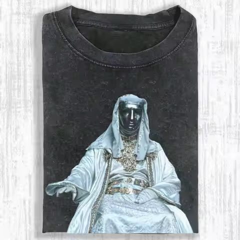 Gothic Rock Oversized T Shirts King Baldwin IV Vintage Washed Cotton Meme T-shirt Casual Loose Tops 