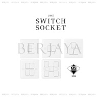 High Quality UMS Switch Socket 1G1W/1G2W/2G1W/2G2W/3G1W/3G2W/4G1W/5G1W with SIRIM Approval