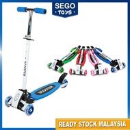 ✌Scooter For Kids Foldable and Adjustable Four Wheels Kick Scooter Skuter Budak 4 roda Kids Segotoys