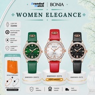 [Official Warranty] Bonia BNB10869 Series Women's 32mm Leather Strap Watch Water Resistant 30m Jam T