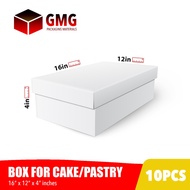 GMG White Cake Pastry Box 16 x 12 x 4 inches (10sets)