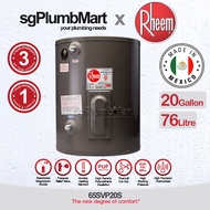 [Made in Mexico] Rheem 20 Gallon Vertical Storage Water Heater 85VP20S 20 Gal 76 Litres x sgPlumbMart