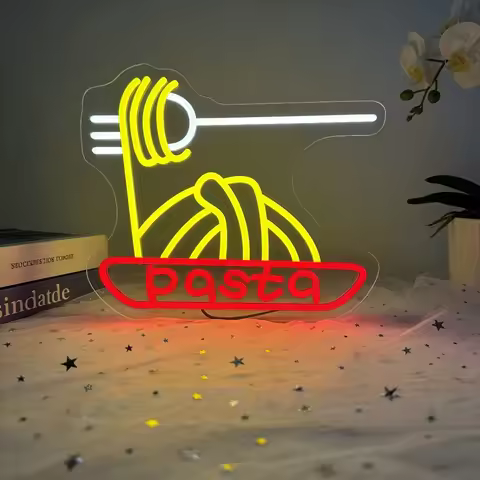 Pasta LED Neon Sign Dimmable USB Wall Light for Italian Restaurant Pasta Bar Kitchen Food Shop Cafe 