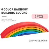 มอนเตสซอรี่ Montessori - บล็อกไม้สายรุ้ง เรนโบว์บล็อค Rainbow block  ของเล่นไม้เสริมพัฒนาการ สำหรับเ