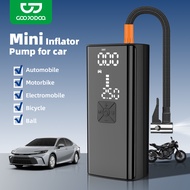 GOOJODOQ Compact 500g Car Air Pump With 4 Modes Preset LED Screen Auto Off Emergency Lights Power Ba