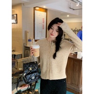 Korean Style Lazy Style Sweater Jacket Women Autumn Winter 2025 Design Niche Loose Knitted Open (014