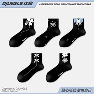Jianggou Design Bow Socks Women Summer Socks ins Trendy Sweet Casual Design Black Socks