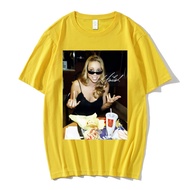 Mariah Carey เสื้อยืดแขนสั้นสำหรับผู้ชายเสื้อยืดเสื้อยืดผ้าฝ้ายลายกราฟิกแนวสตรีทสวมใส่เสื้อยืดหลวมลำ