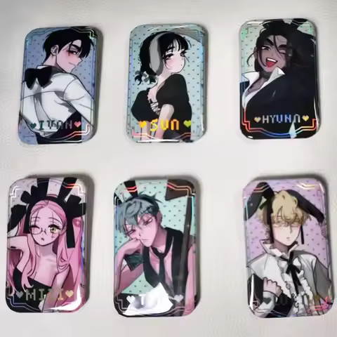 Korean Manga Alien Stage Mizi Sua Ivan Till Hyuna Luka Rectangle Brooch Pin Cosplay Badge Decoration